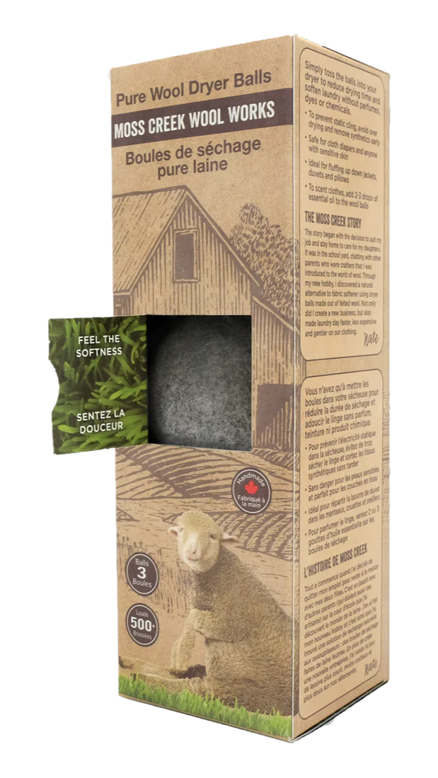 Moss Creek Pure Wool Dryer Balls (3) Grey