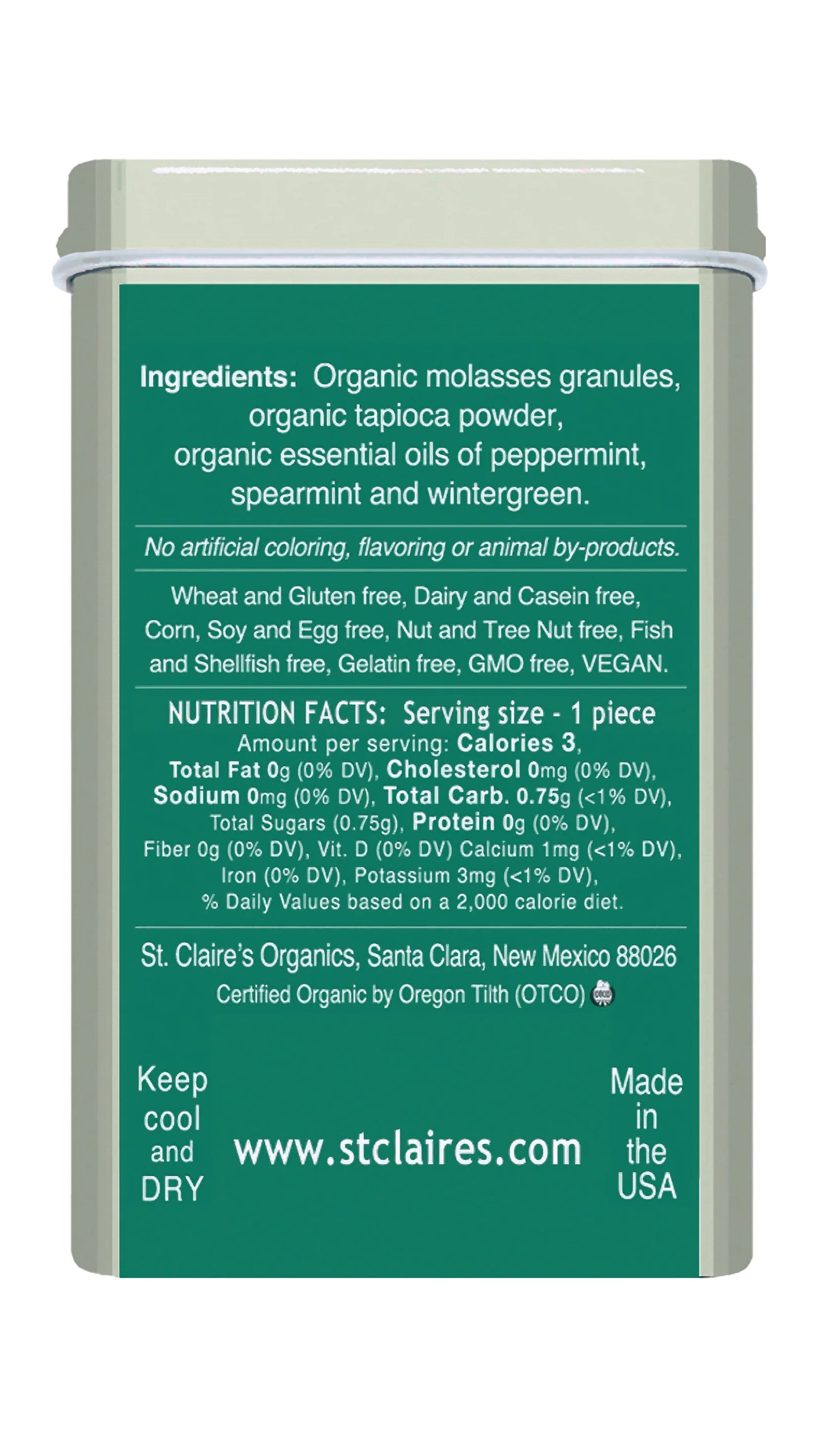 St. Claire's Merry Mints, Organic
