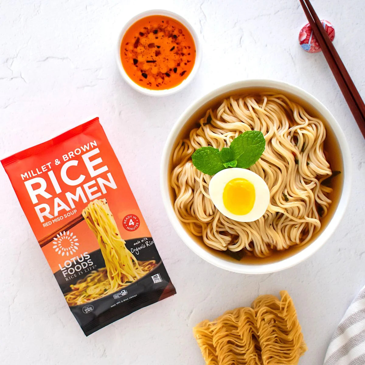 Lotus Millet & Brown Rice Ramen with Red Miso Soup (GF)