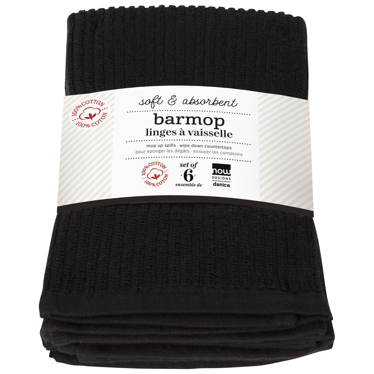 Black Barmop Set Small, 6-pk