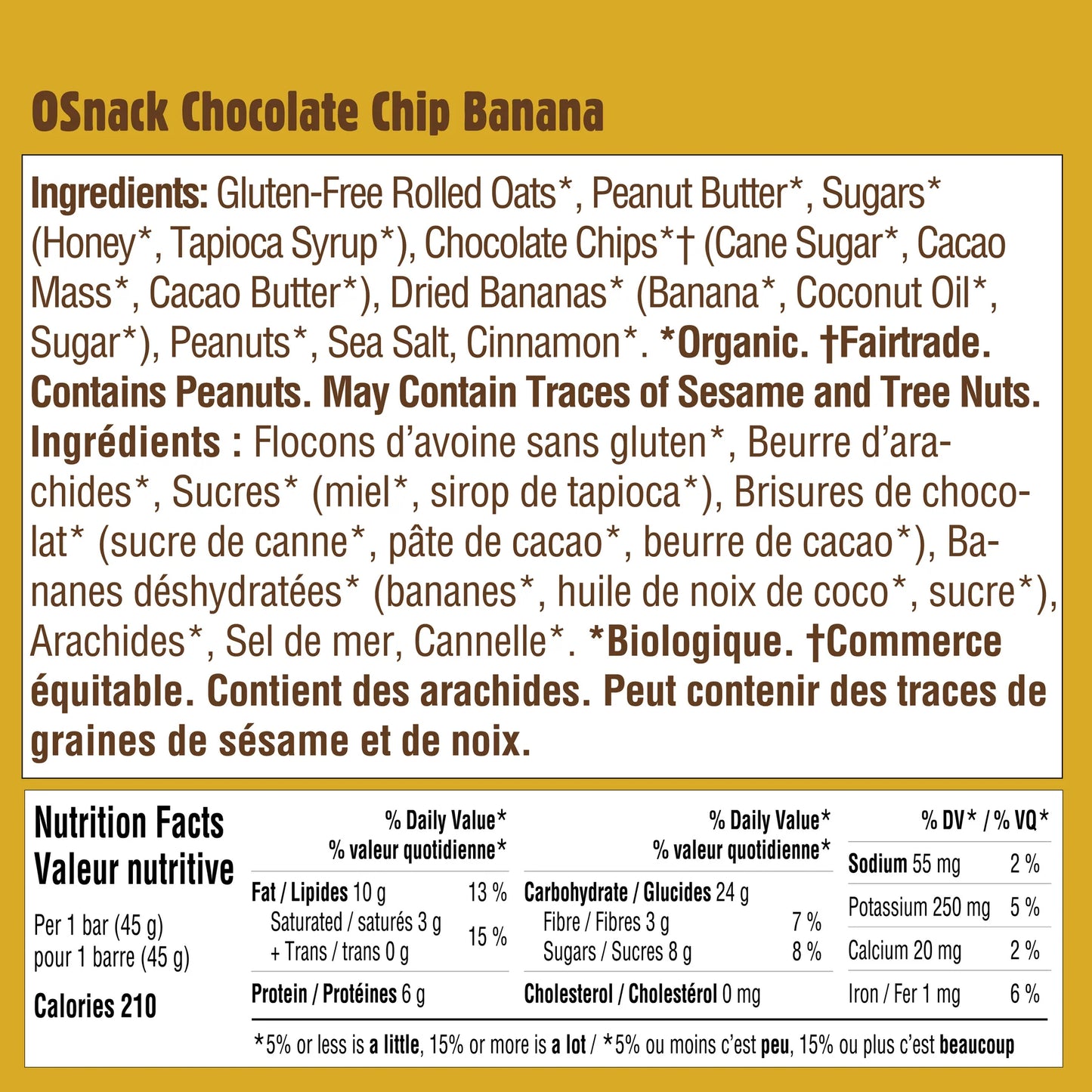 OSnack Chocolate Chip Banana Bar