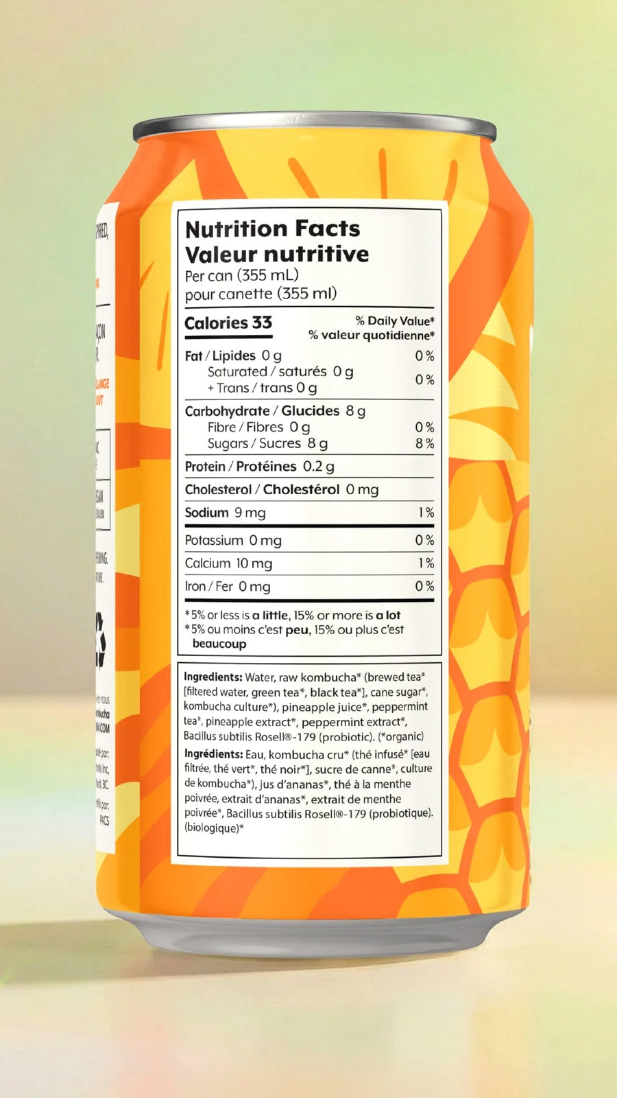 Wild Tea Kombucha Pineapple Mojito (Org)