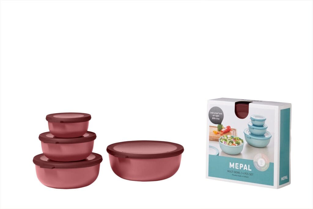 Mepal Cirqula Multi-Bowl Round Shallow, Vivid Mauve, Set of 4