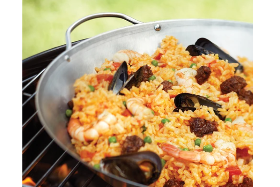 Vaello Paella Pan, Polished Steel, 38cm