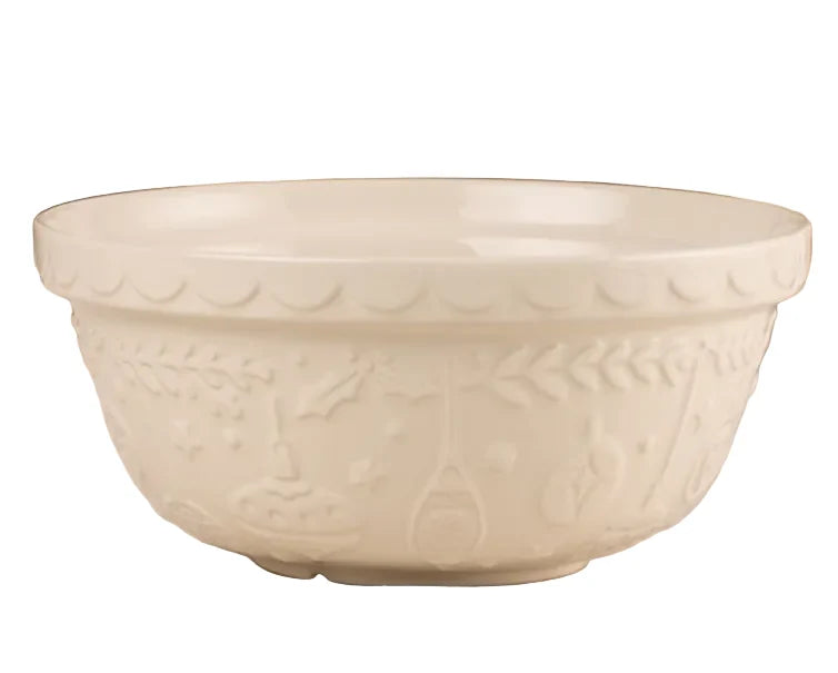 Mason Cash Deck the Halls Mixing Bowl 2.7L, Cream