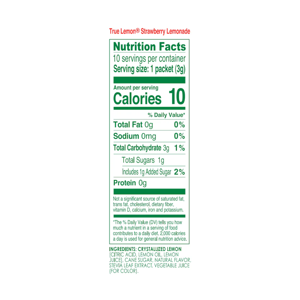 True Lemon Strawberry Lemonade Packets