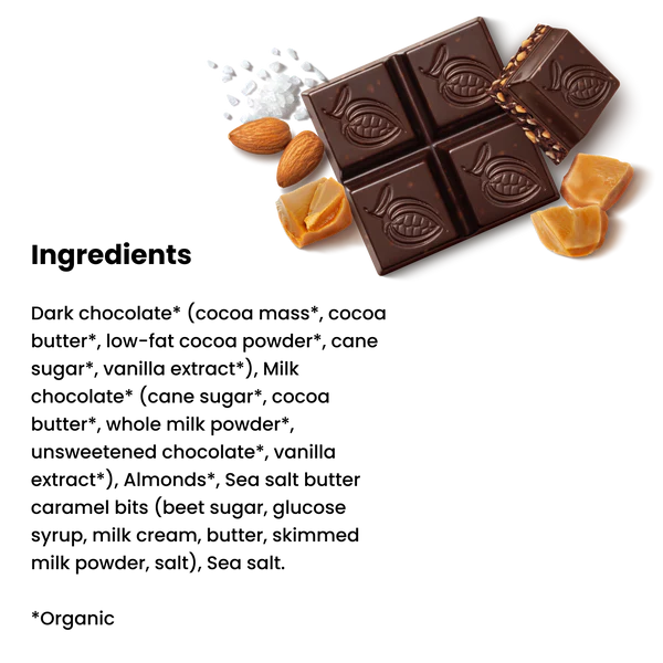 Chocxo Dark Milk Chocolate Toffee, Almond & Sea Salt Snaps (Org)