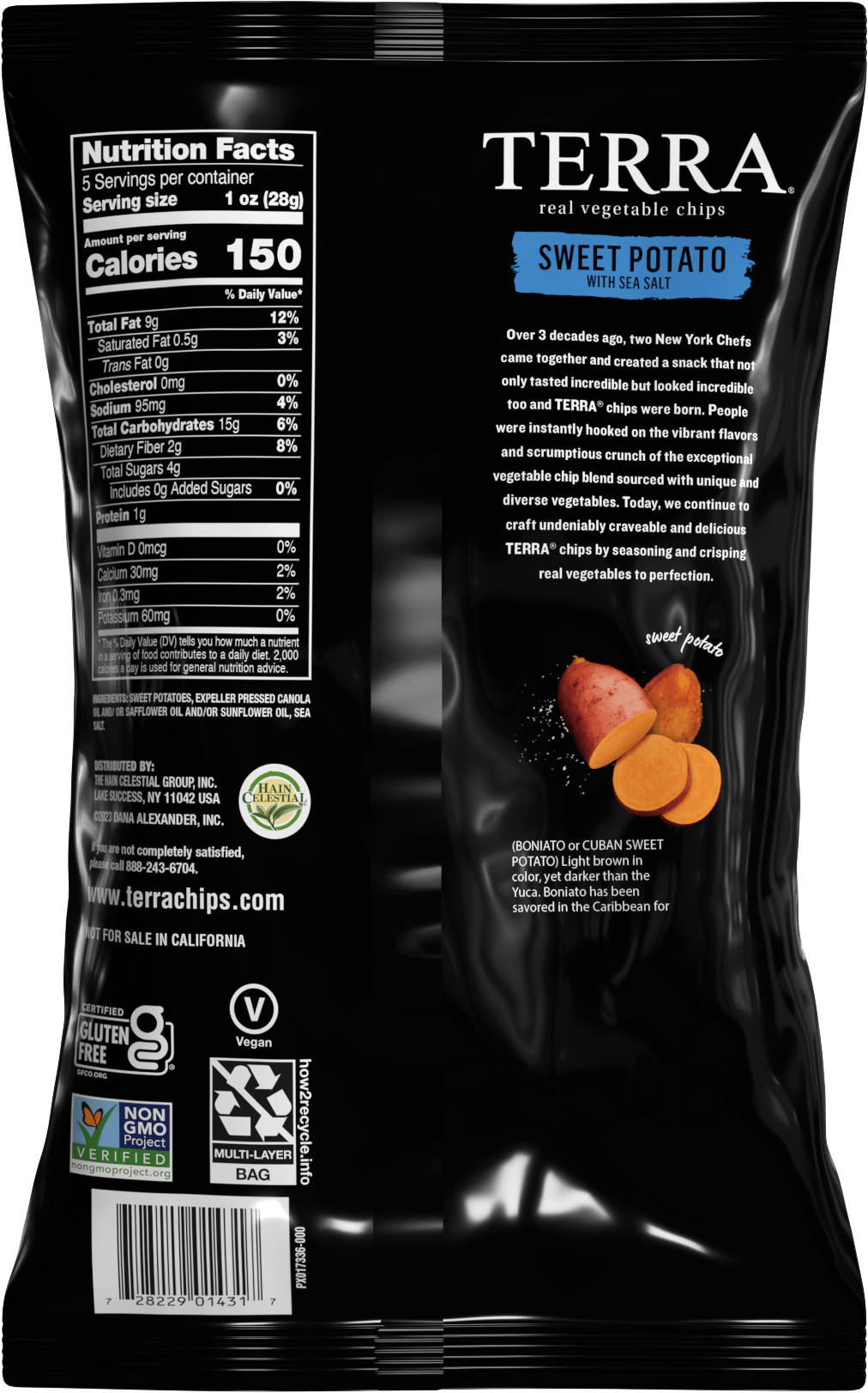 Terra Vegetable Chips Crinkle Sweet Potato Sea Salt