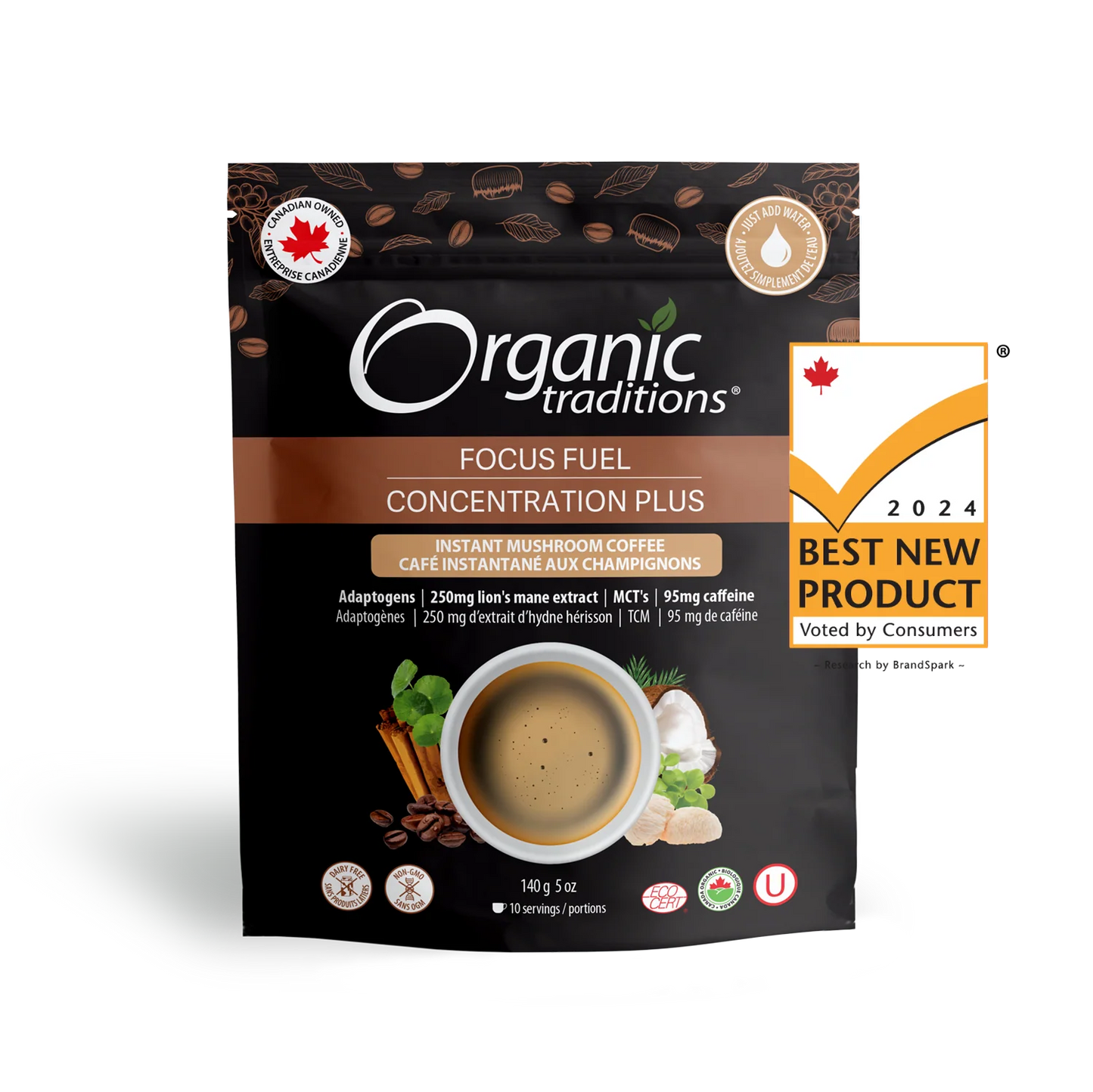 Focus Fuel Instant Mushroom Coffee, Organic