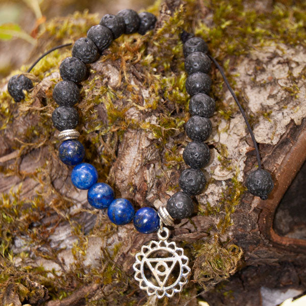 Lava Chakra Bracelet - Lapis wtih Third Eye Charm