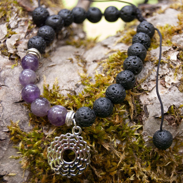 Lava Chakra Bracelet - Amethyst with Crown Charm