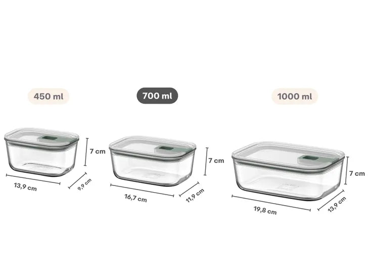 Mepal EasyClip 2.0 Glass Food Box 700ml Nordic Sage