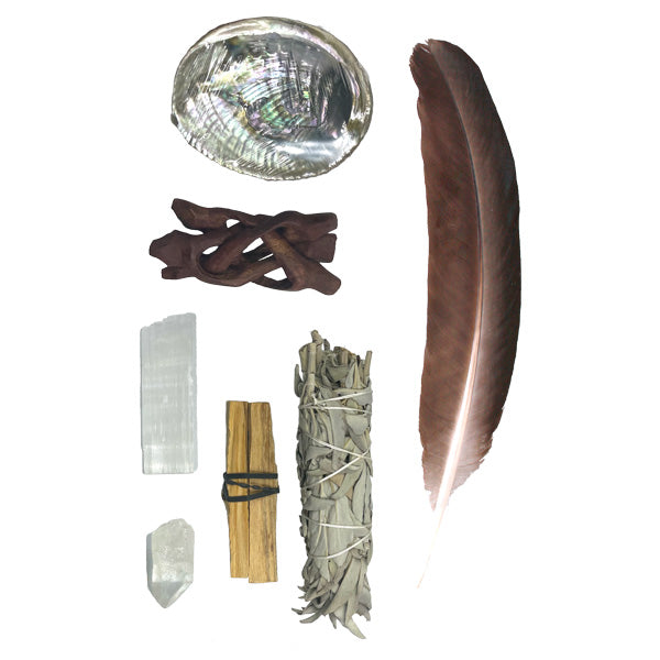 Cleansing Smudge Kit - Sage, Palo Santo and Crystals