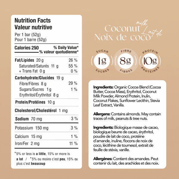 ZoRaw Milk Chocolate + Coconut Bar with Protein