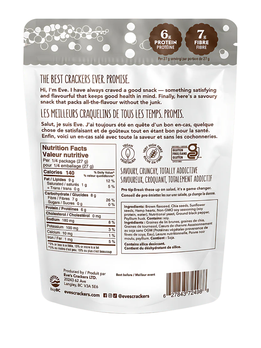 Eve's Seed Crackers, Cracked Pepper (GF)
