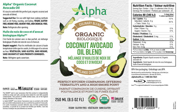 Alpha Organic Coconut Avocado Oil Blend