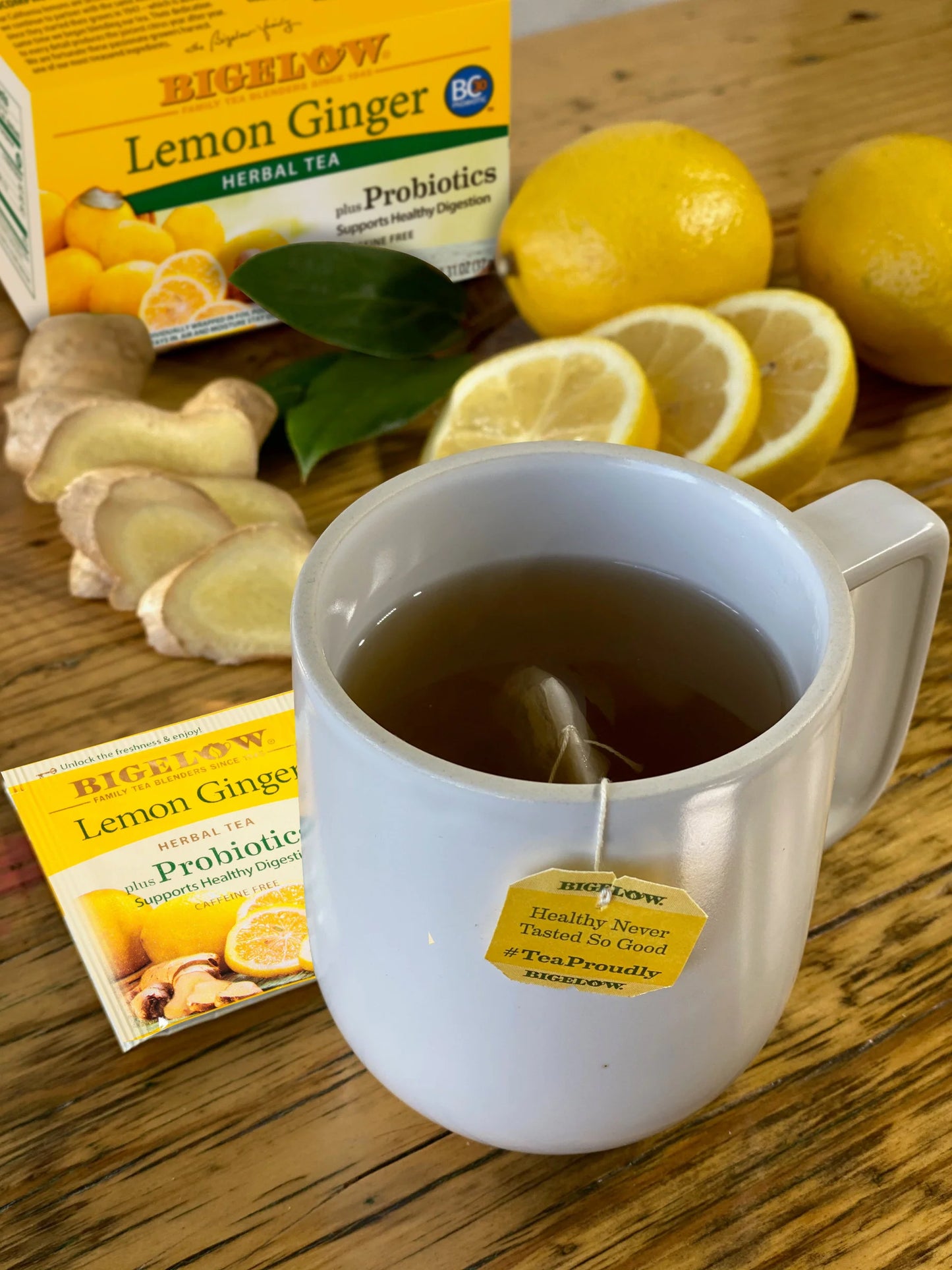 Bigelow Lemon Ginger Plus Probiotics Herbal Tea