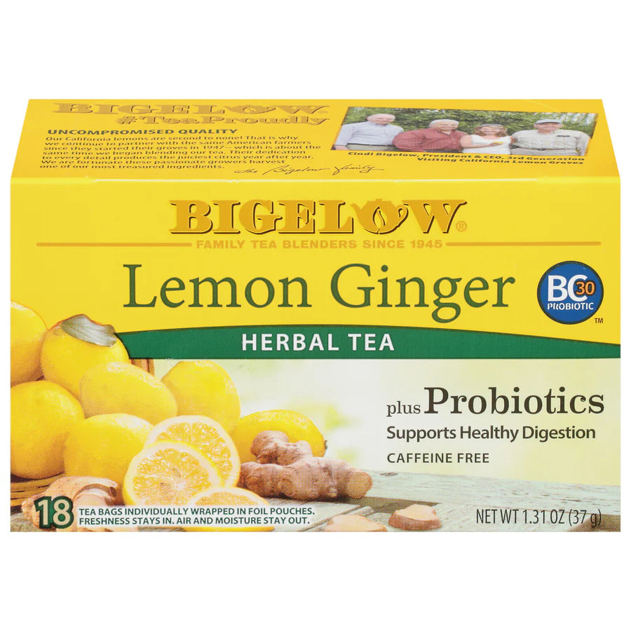 Bigelow Lemon Ginger Plus Probiotics Herbal Tea