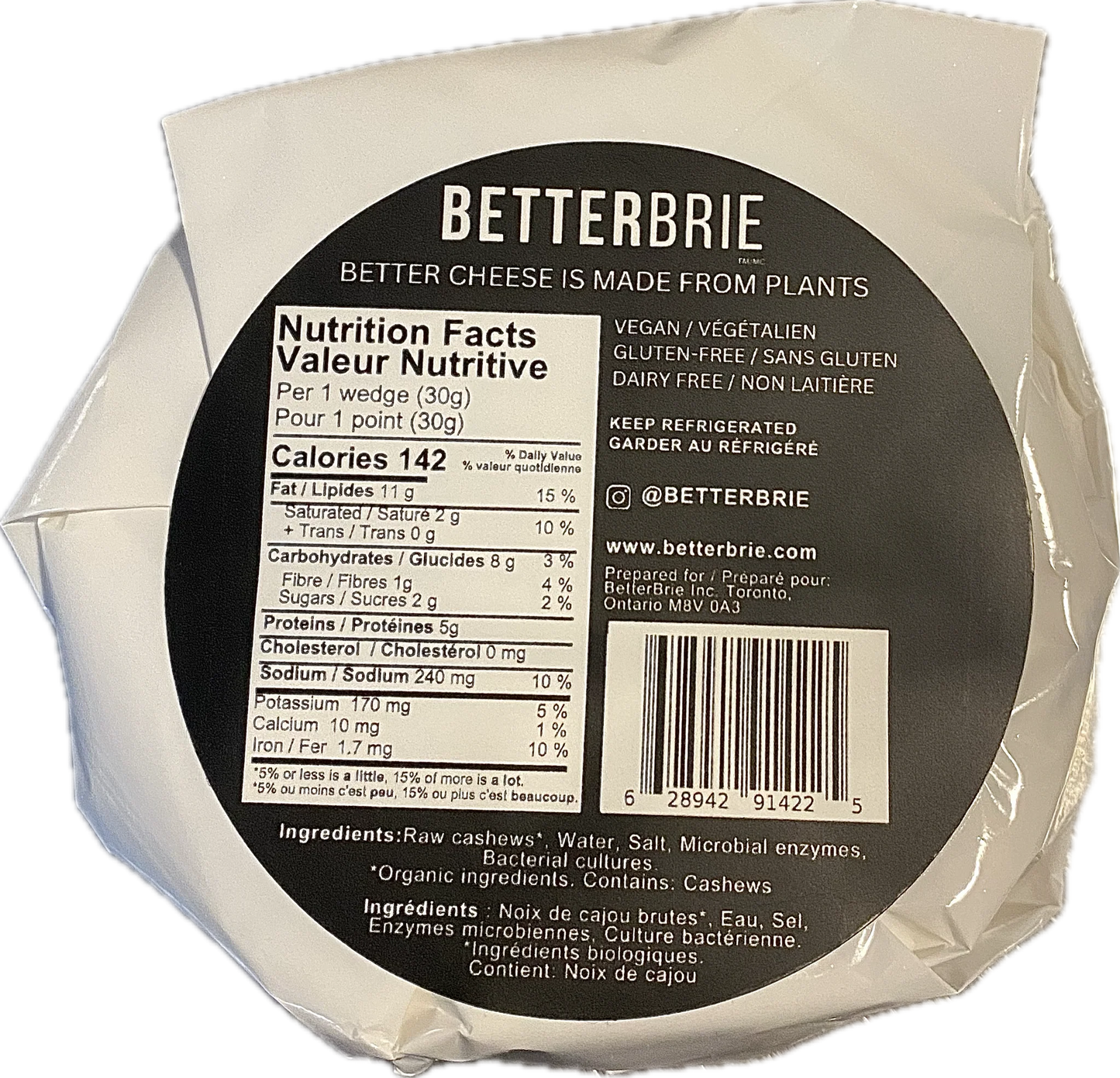 Better Brie Original Cashew Cheeze (V) *FROZEN*