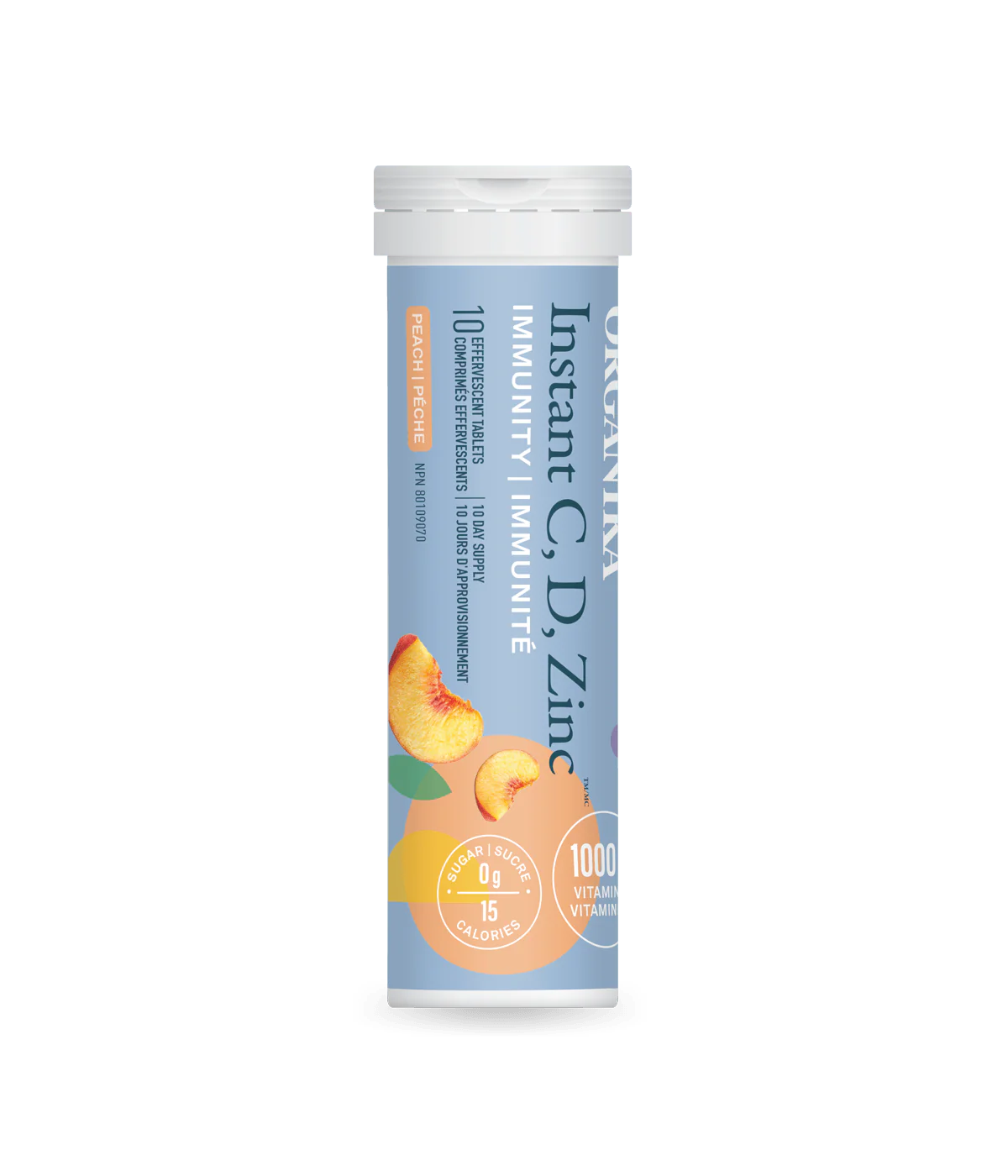 Organika Instant C, D, Zinc Immunity Peach