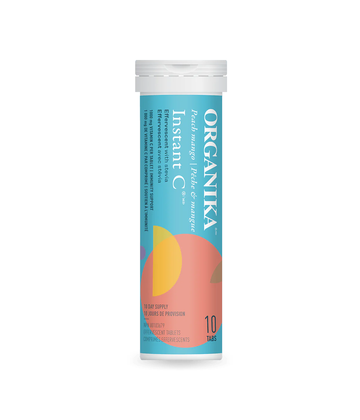 Organika Instant C Effervescent Peach Mango Tube
