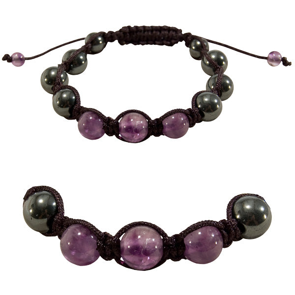 Gemstone Shamballa Bracelet - Amethyst