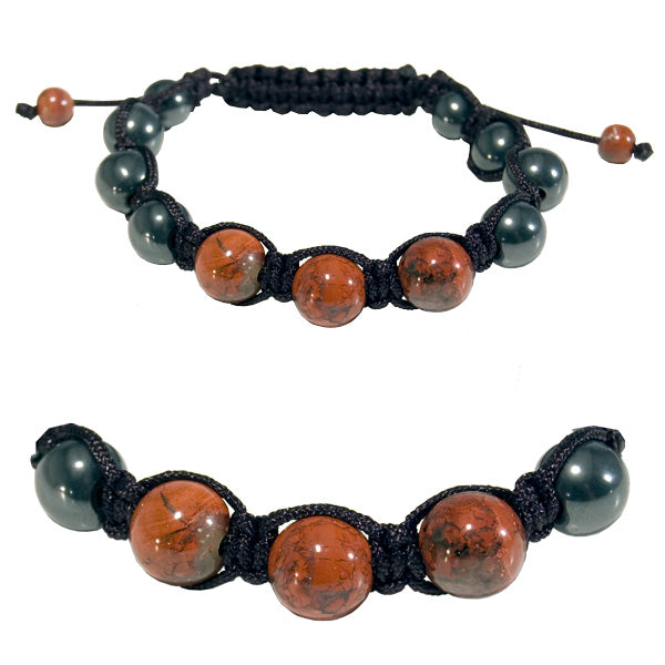 Gemstone Shamballa Bracelet - Brecciated Jasper