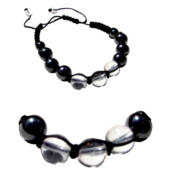 Gemstone Shamballa Bracelet - Clear Quartz