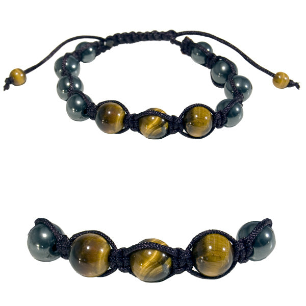 Gemstone Shamballa Bracelet - Gold Tigereye