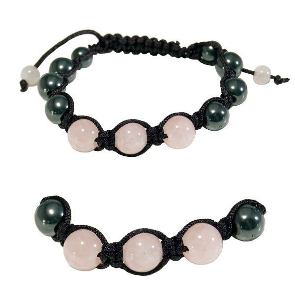 Gemstone Shamballa Bracelet - Rose Quartz