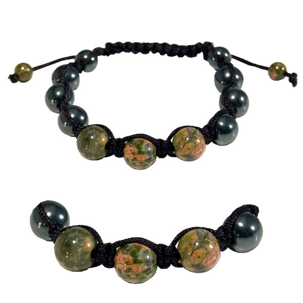 Gemstone Shamballa Bracelet - Unakite