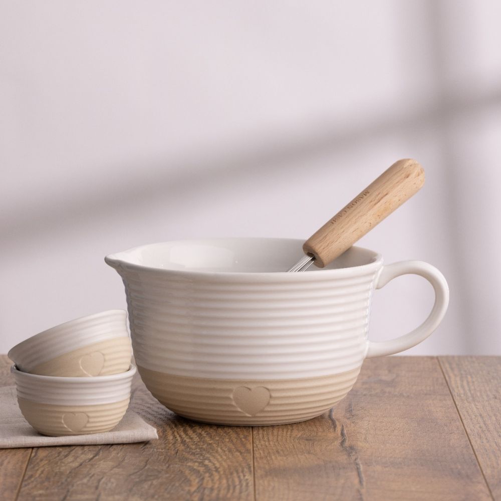 Mason Cash Rustic Charm Batter Bowl 2.0L Cream & Cane