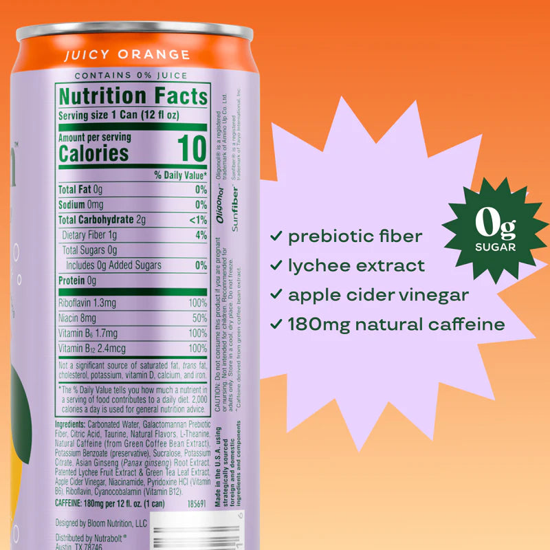 Bloom Sparkling Energy Juicy Orange