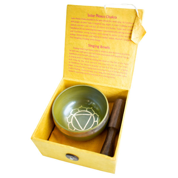 Singing Bowl Gift Set - Yellow, Solar Plexus Chakra