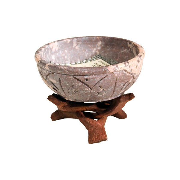 Soapstone Incense Burning Dish with Cobra Stand