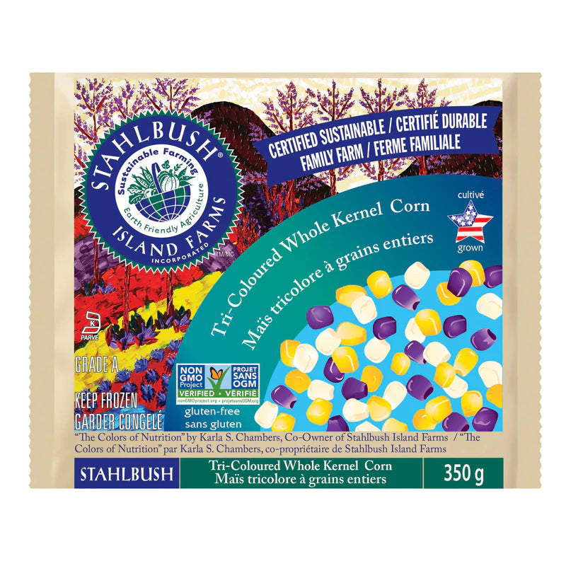 Corn, Tri-Coloured, Whole Kernel *FROZEN*