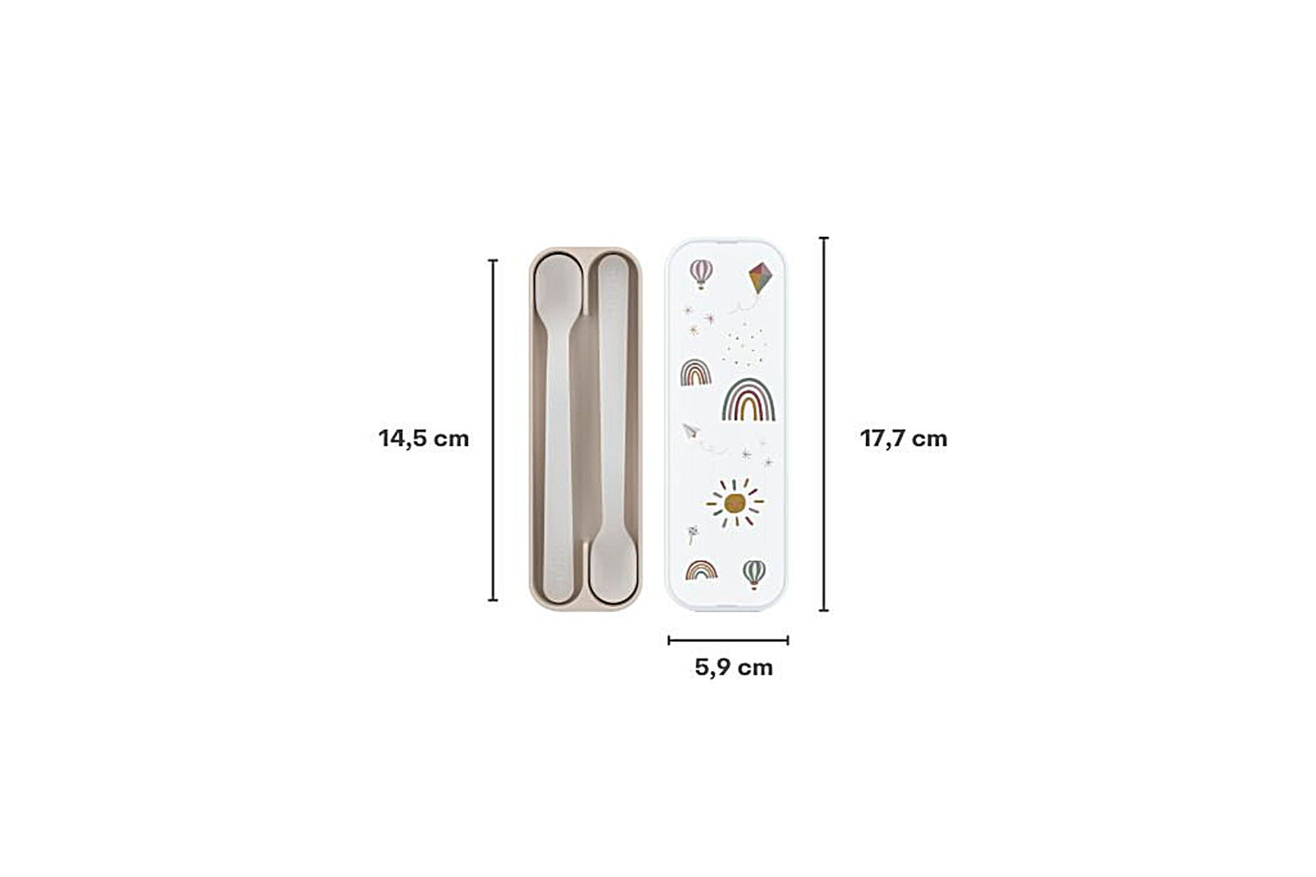 Mepal Mio Feeding Spoon Deep Pink, Set of 2