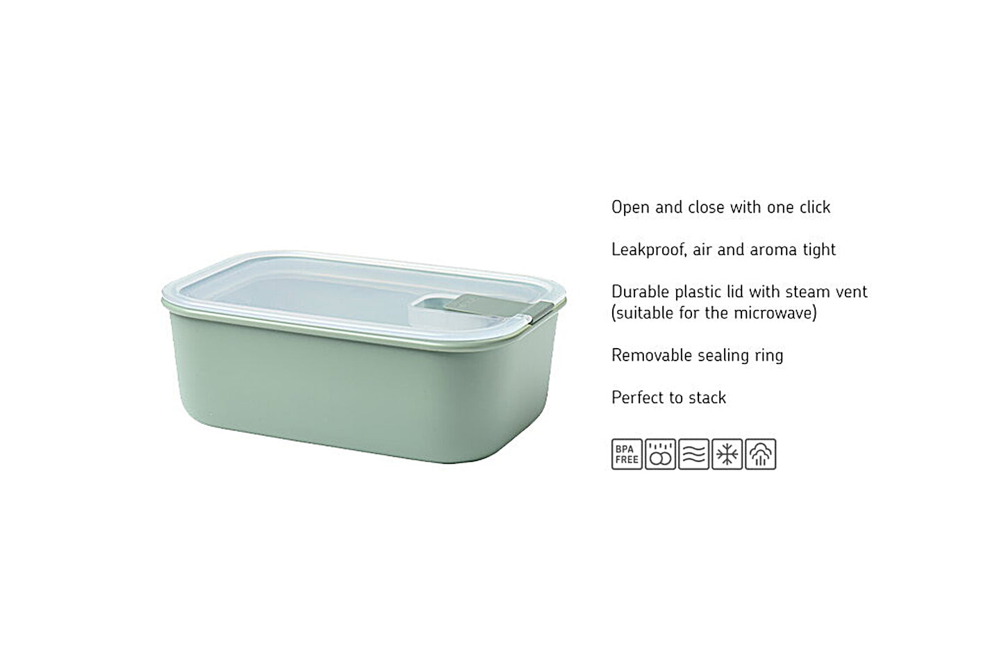 Mepal EasyClip Food Box 1.0L Nordic Jade