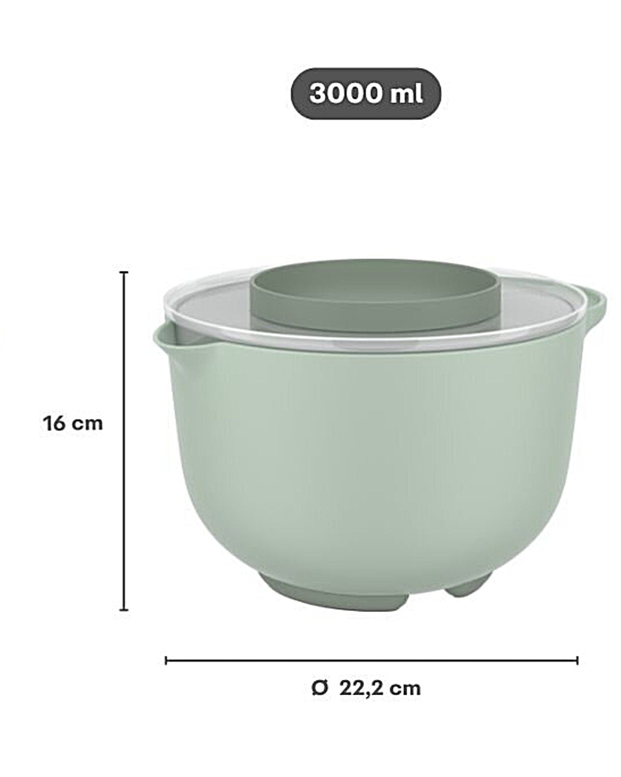 Mepal Chef It Mixing Bowl with Lid 3.0L Nordic Sage