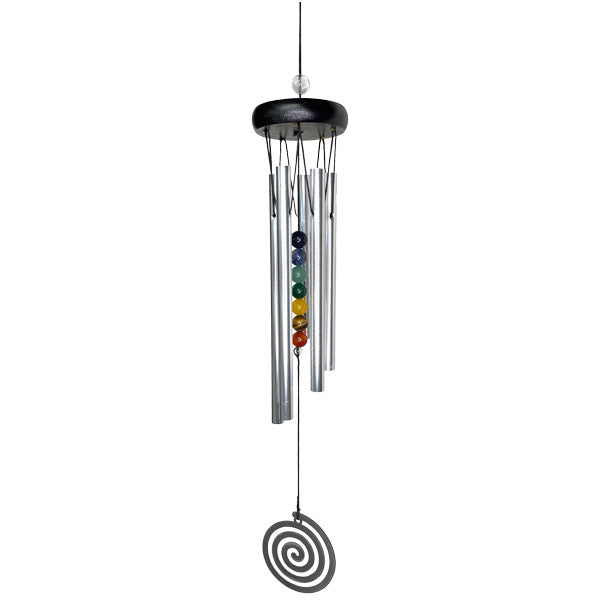 Chakra Stone Chime - Spiral with Tumbled Stones