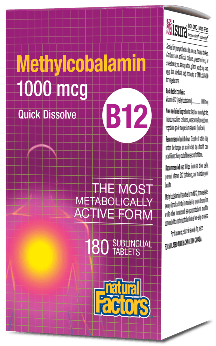 Vitamin B12 Methylcobalamin - 1000mcg 180 Sublingual Tablets