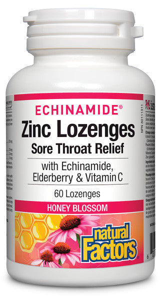 Echinamide® Sore Throat Relief Lozenges with 10mg ZINC - 2 FLAVOURS