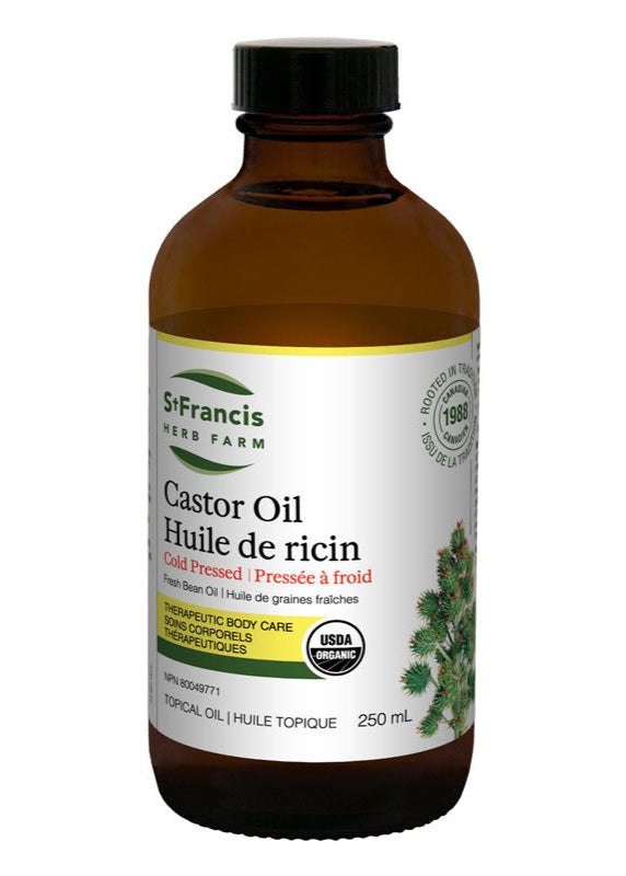 Castor Oil 100% Pure & Organic, Glass Bottle