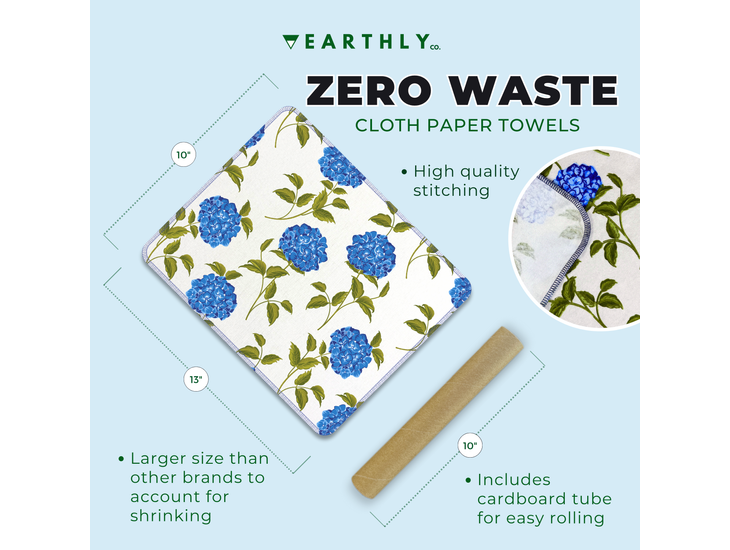 Earthly Co. Notpaper Towel - Blue Hydrangea