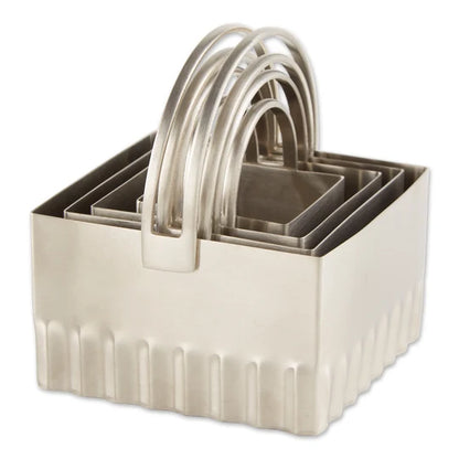 Biscuit Cutters Square Rippled Set Of 4