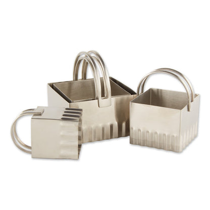 Biscuit Cutters Square Rippled Set Of 4