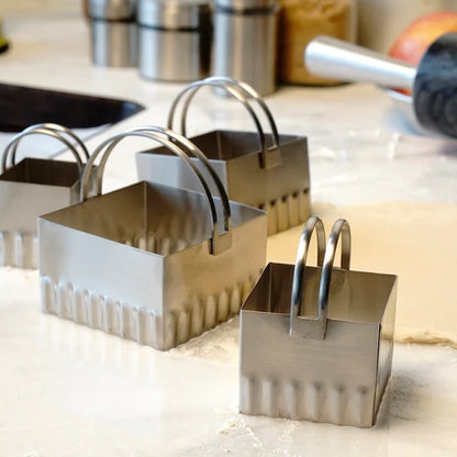 Biscuit Cutters Square Rippled Set Of 4