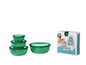 Mepal Cirqula Multi-Bowl Round Shallow, Vivid Green, Set of 4