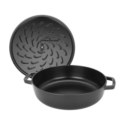Staub Cast Iron Saute Pan Chistera, Black