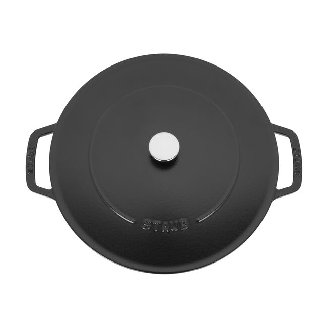 Staub Cast Iron Saute Pan Chistera, Black